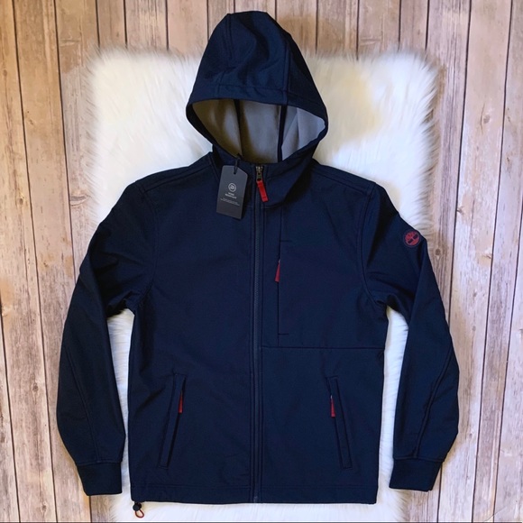 Timberland Navy Wind Resistant Hooded Jacket - Picture 2 of 7